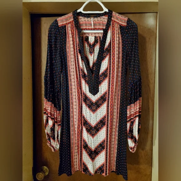 Free People Navy & Red Tunic Size XS - Picture 1 of 4